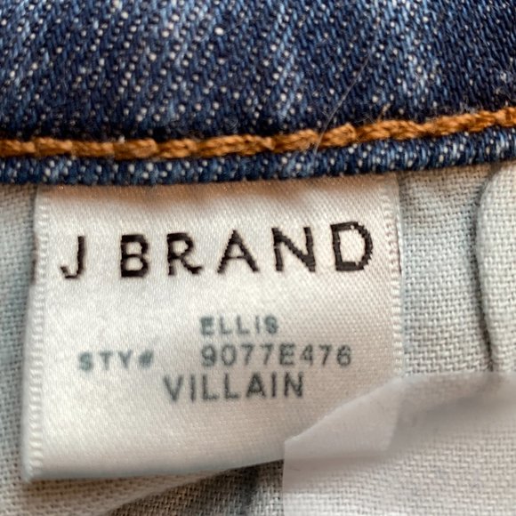 J Brand Ellis Villain Skinny Jeans Size 28 Raw Hem Distressed Blue Stretch 32x31 - Picture 3 of 11
